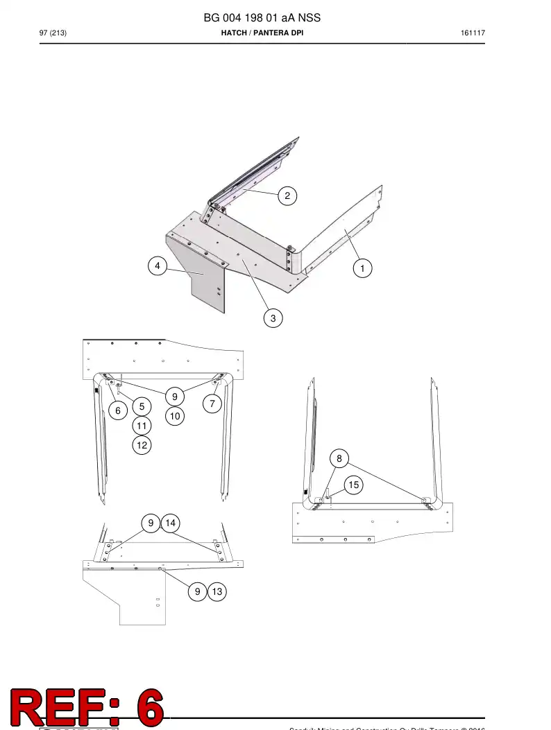 BG00419867a BG 004 198 67a Support - Sandvik Technical Drawing