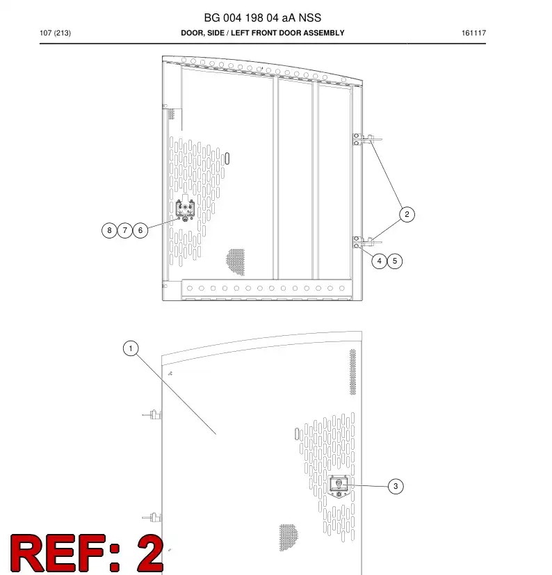 BG00419889a BG 004 198 89a Hinge - Sandvik Technical Drawing