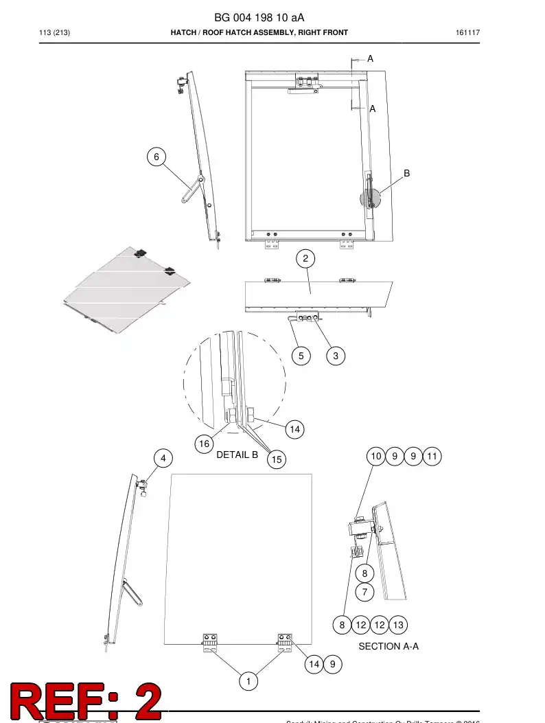 BG00419911a BG 004 199 11a Hatch - Sandvik Technical Drawing