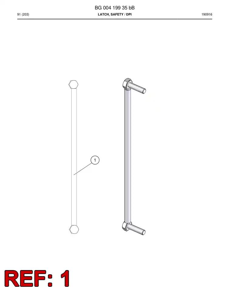 BG00419924b BG 004 199 24b Latch, Safety - Sandvik Technical Drawing