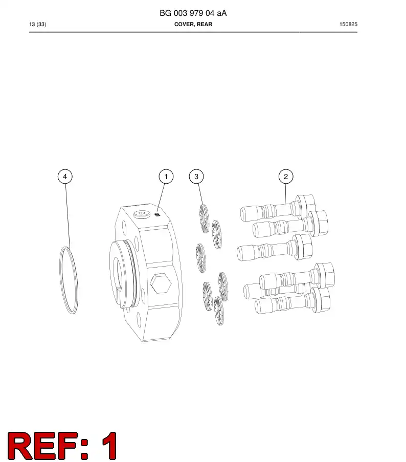 BG00420023a BG 004 200 23a Cover, Rear - Sandvik Technical Drawing