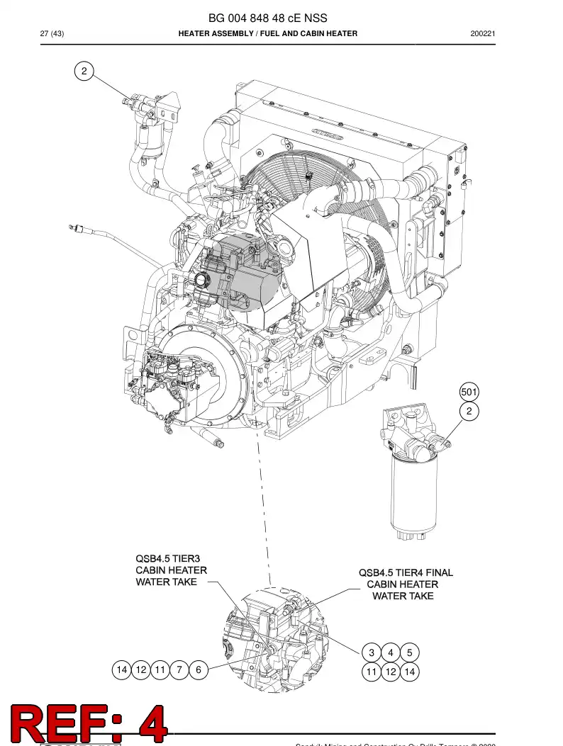 BG00420278a BG 004 202 78a Adapter, Hydraulic - Sandvik Technical Drawing