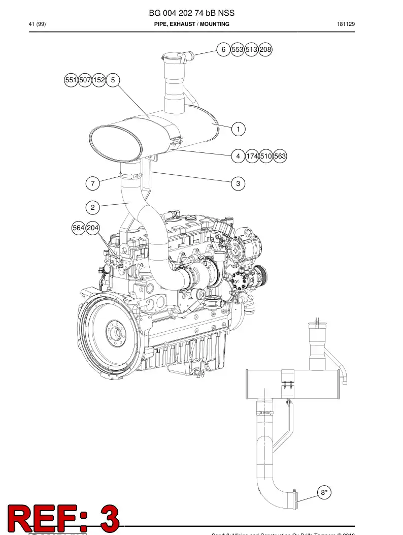 BG00422519a BG 004 225 19a Bracket - Sandvik Technical Drawing