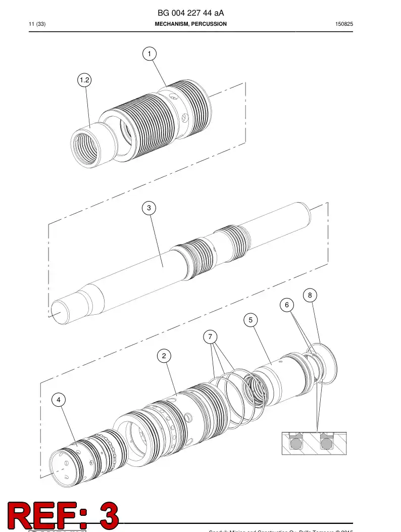 BG00422622a BG 004 226 22a PISTON - Sandvik Technical Drawing