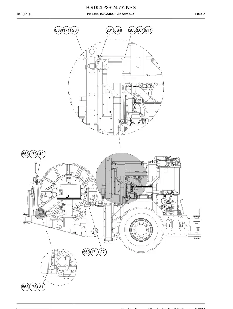 BG00423624a BG 004 236 24a Frame, Backing - Sandvik Technical Drawing