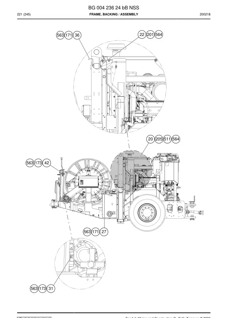 BG00423624b BG 004 236 24b Frame, Backing - Sandvik Technical Drawing