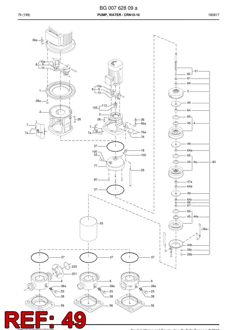 BG00423673a BG 004 236 73a Impeller - Sandvik Technical Drawing