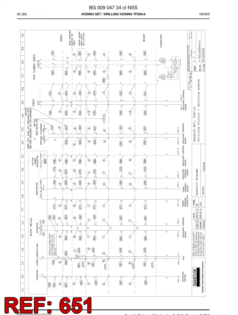 BG00424678a BG 004 246 78a Hose Assembly, Air - Sandvik Technical Drawing
