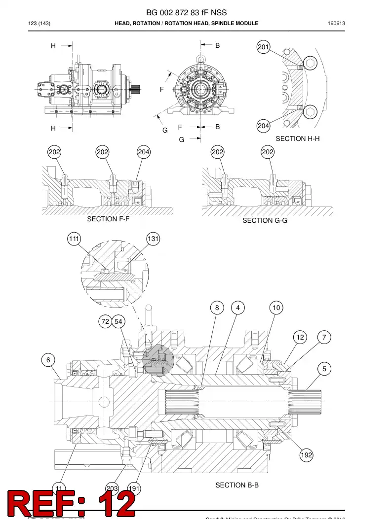 BG00425992a BG 004 259 92a Lock nut - Sandvik Technical Drawing
