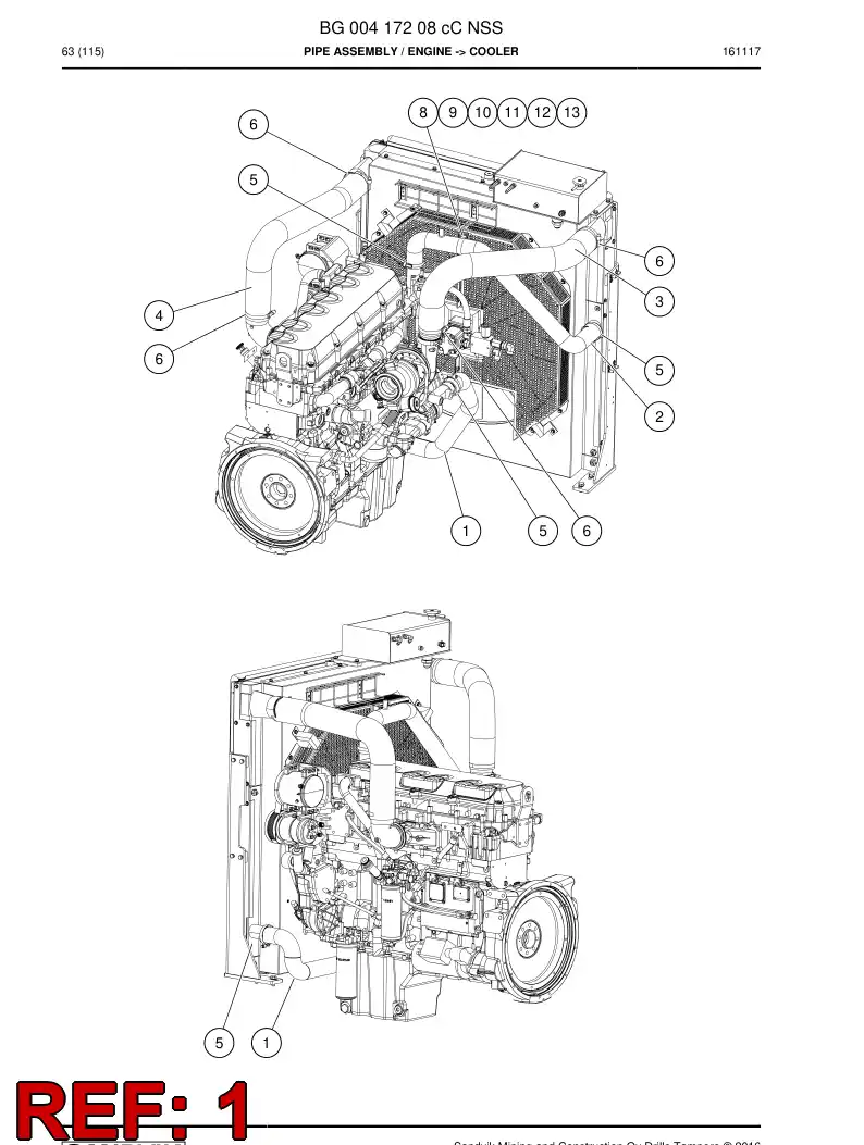 BG00426479b BG 004 264 79b Hose, Water - Sandvik Technical Drawing
