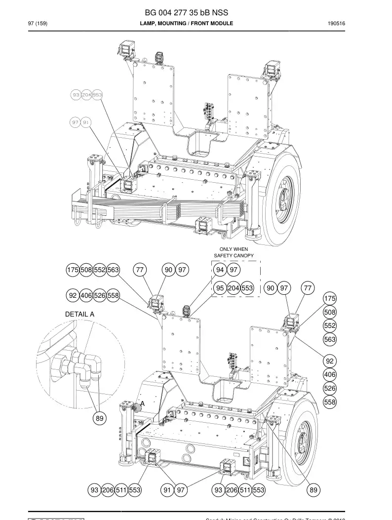BG00427735b BG 004 277 35b Lamp, Mounting - Sandvik Technical Drawing