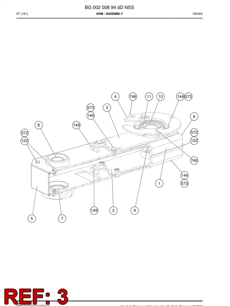 BG00428256a BG 004 282 56a Housing, Bearing - Sandvik Technical Drawing