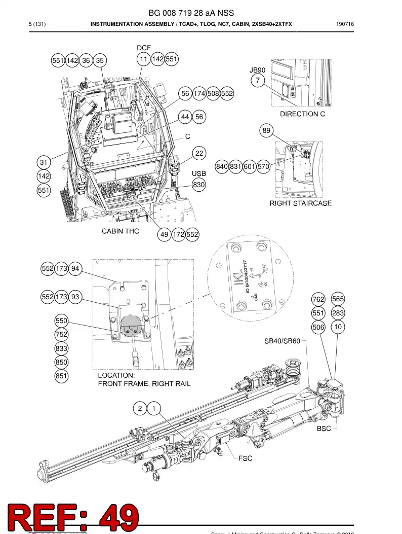 BG00428808a BG 004 288 08a Bracket - Sandvik Technical Drawing