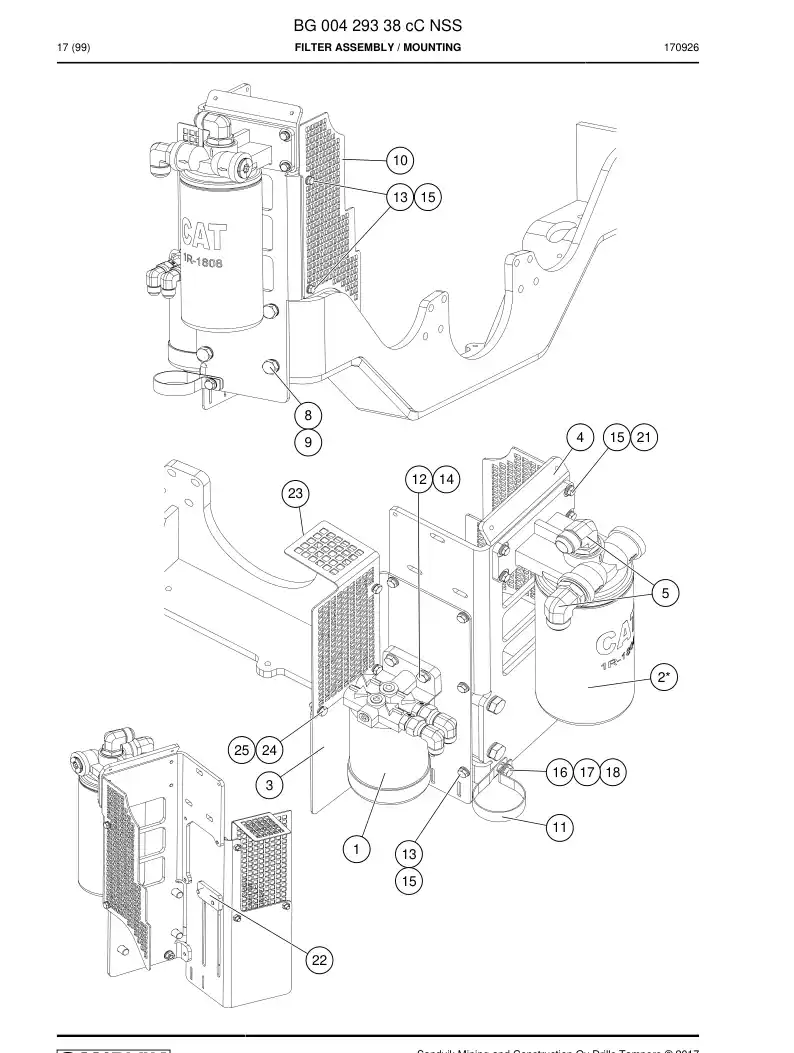 BG00429338c BG 004 293 38c Filter Assembly - Sandvik Technical Drawing
