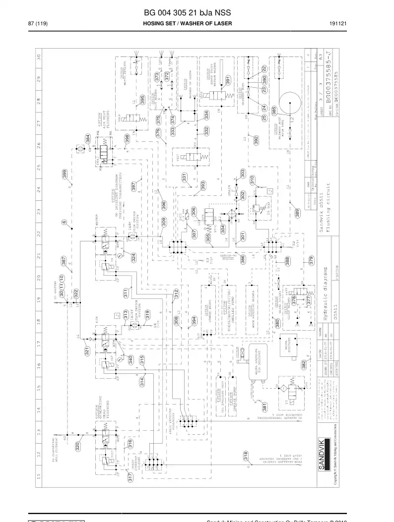 BG00430521b BG 004 305 21b Hosing Set - Sandvik Technical Drawing