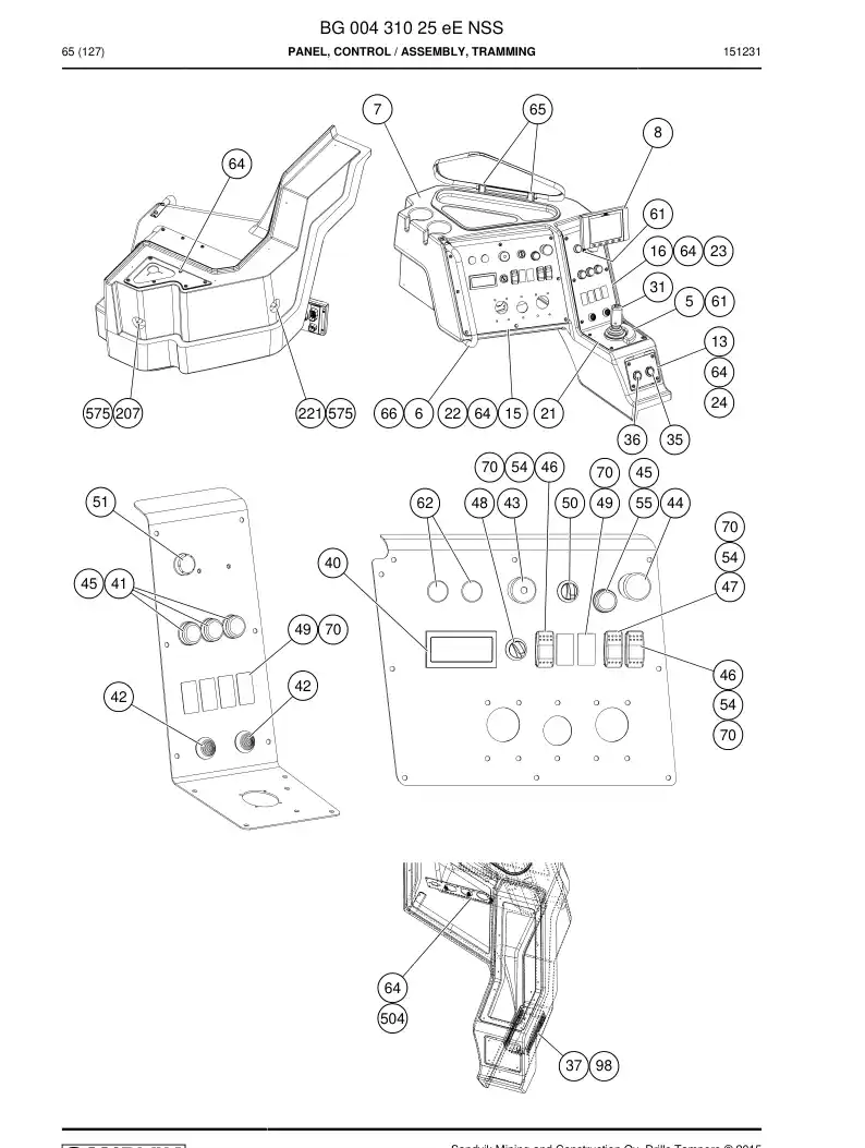 BG00431025e BG 004 310 25e PRING, CONTROL - Sandvik Technical Drawing