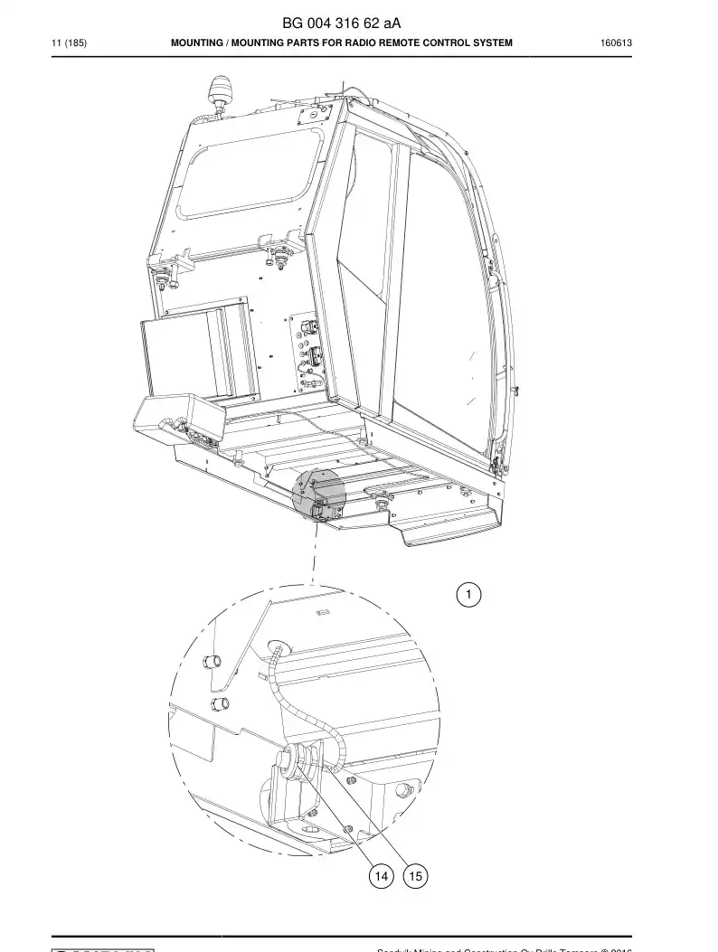 BG00431662a BG 004 316 62a Mounting - Sandvik Technical Drawing