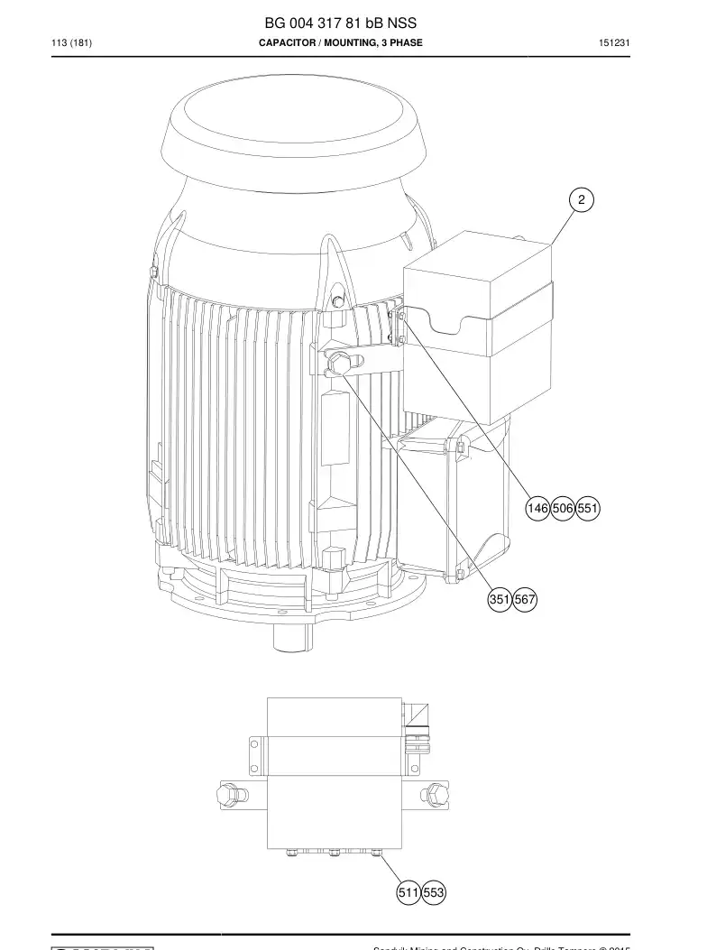 BG00431781b BG 004 317 81b CAPACITOR - Sandvik Technical Drawing