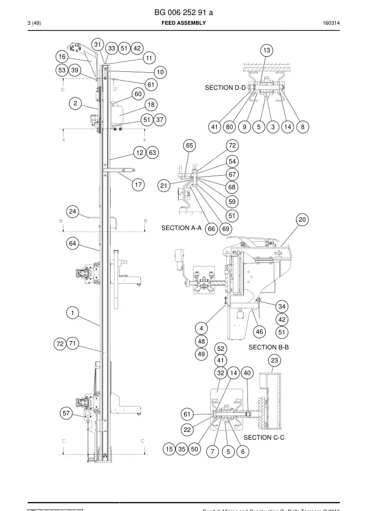 BG00433447c BG 004 334 47c Rod Changer - Sandvik Technical Drawing