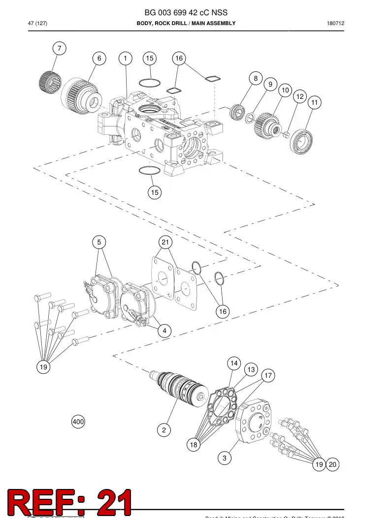 BG00433623b BG 004 336 23b Gasket - Sandvik Technical Drawing