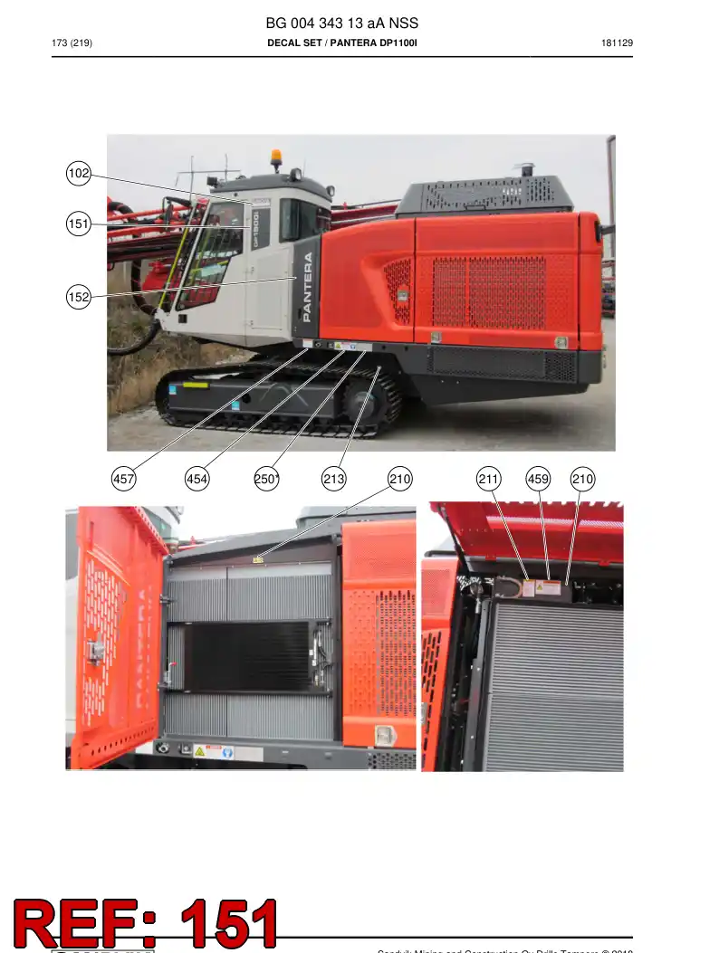 BG00434314a BG 004 343 14a Decal - Sandvik Technical Drawing