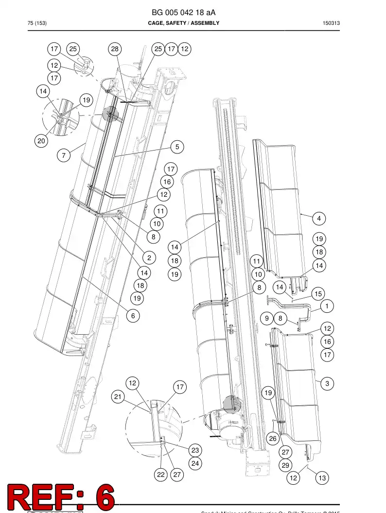 BG00434397a BG 004 343 97a Grid, Safety - Sandvik Technical Drawing