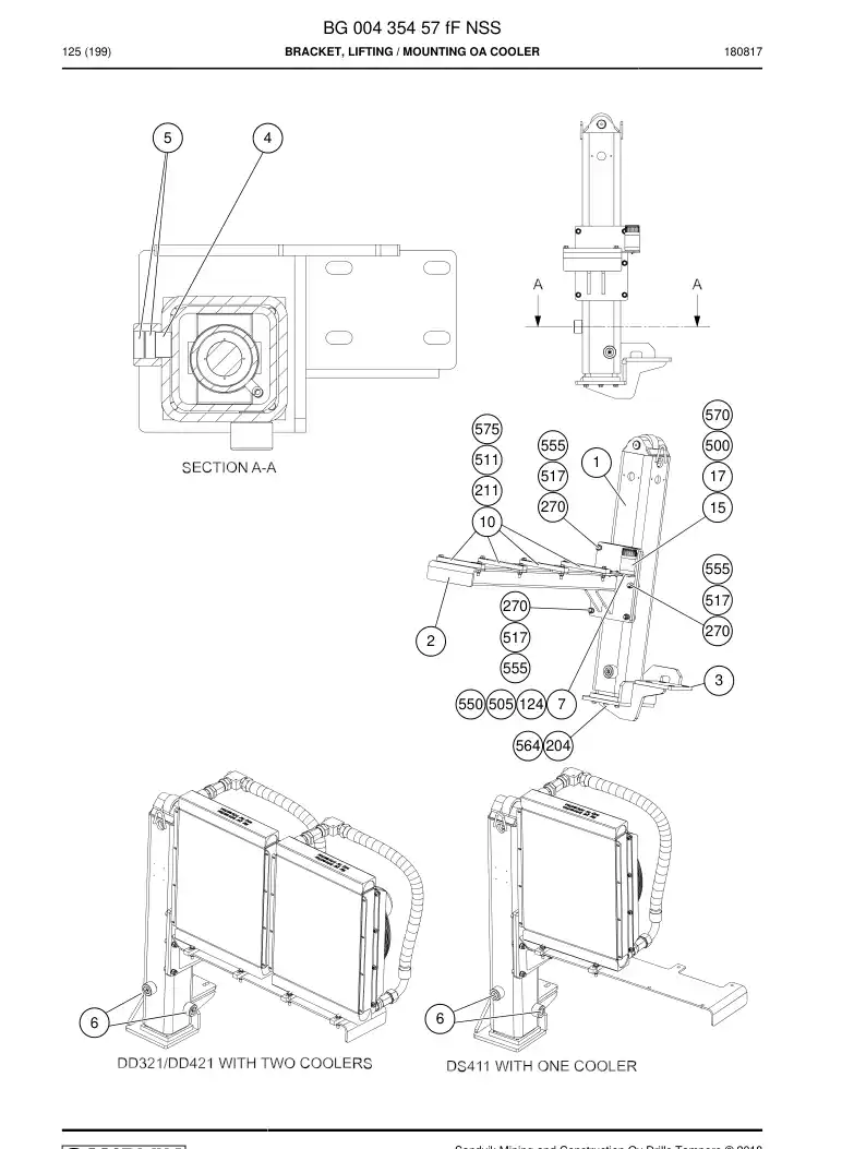 BG00435457g BG 004 354 57g Bracket, Lifting - Sandvik Technical Drawing