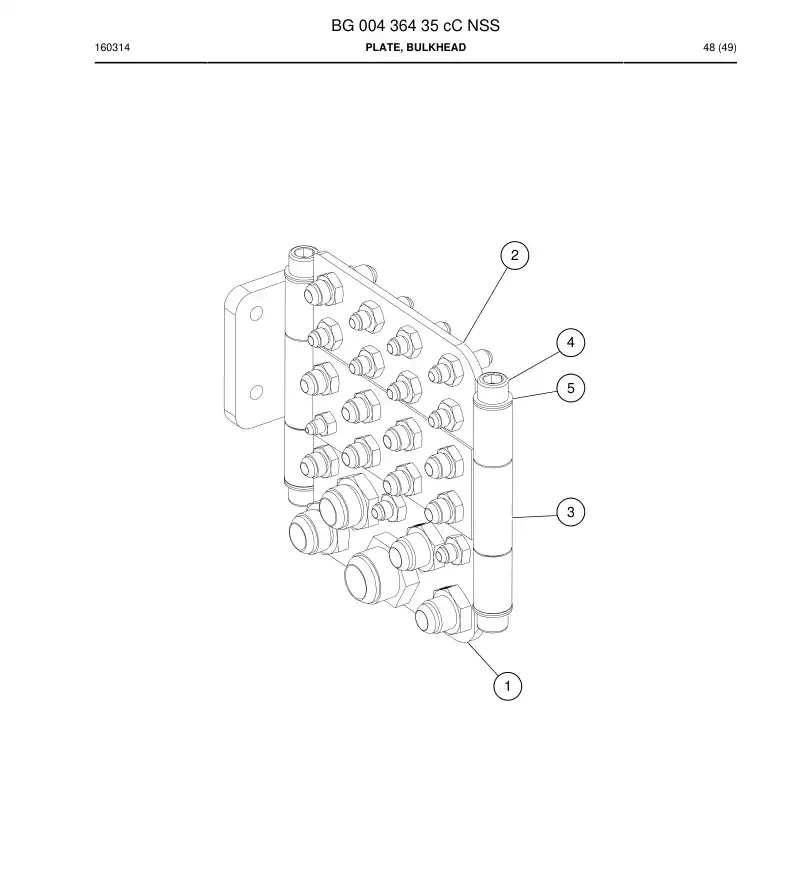 BG00436435c BG 004 364 35c Plate, Bulkhead - Sandvik Technical Drawing