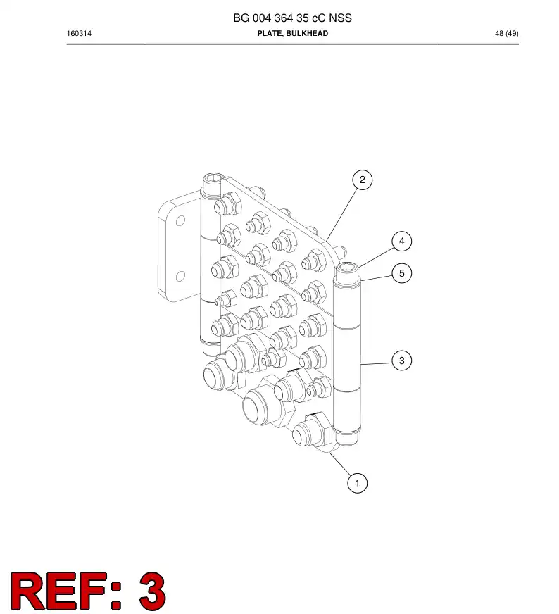 BG00436436a BG 004 364 36a Plate, Bulkhead - Sandvik Technical Drawing