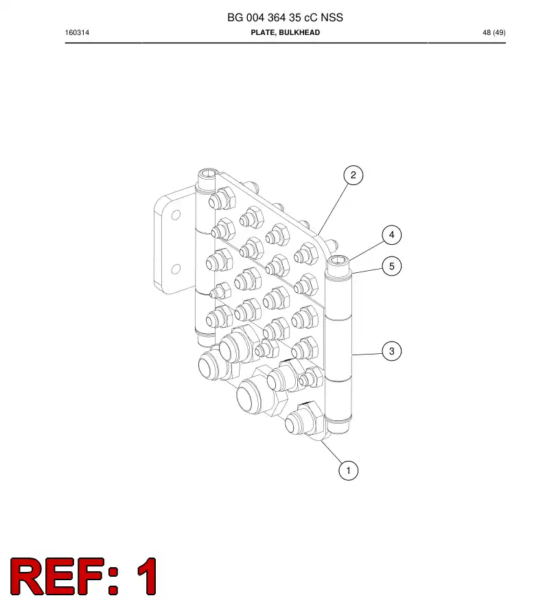 BG00436437a BG 004 364 37a Plate, Bulkhead - Sandvik Technical Drawing