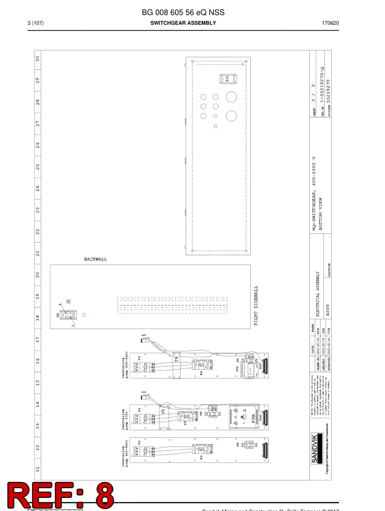 BG00436493a BG 004 364 93a Electric Components Assembly - Sandvik Technical Drawing