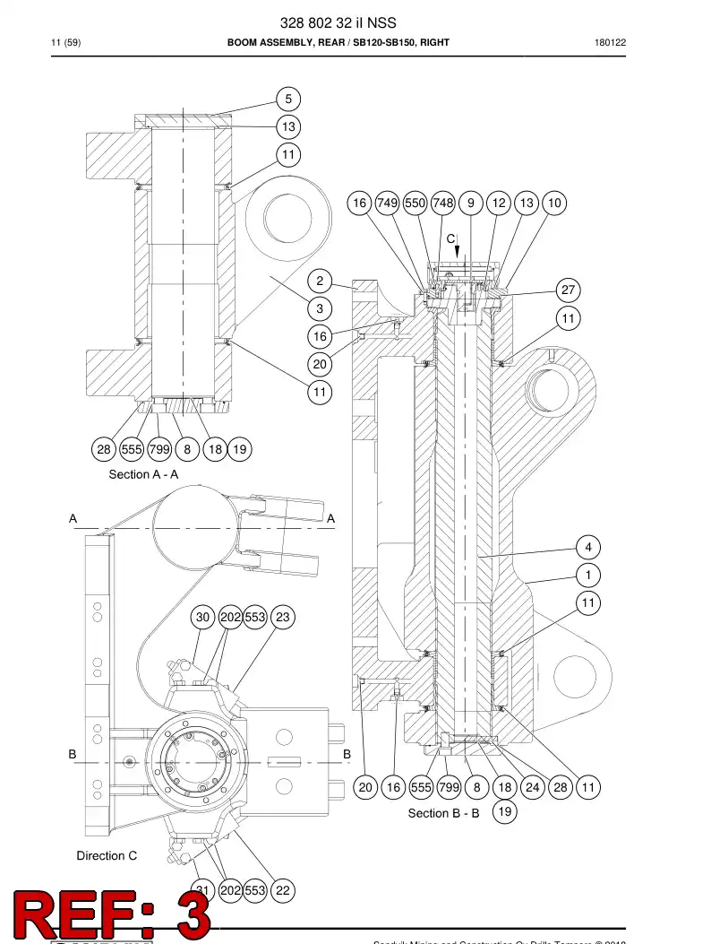 BG00437991a BG 004 379 91a Cross SEAL - Sandvik Technical Drawing