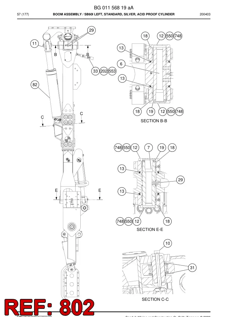 BG00438990b BG 004 389 90b CABLE, TOMADA COM FIOS - Sandvik Technical Drawing