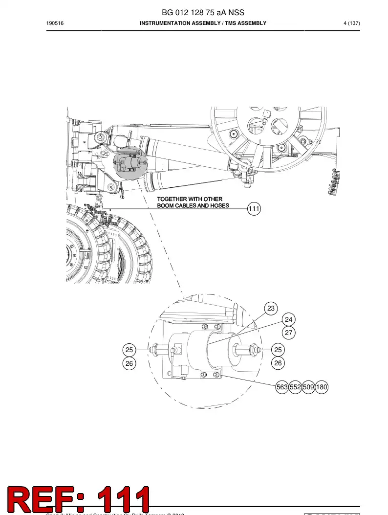 BG00439060b BG 004 390 60b CABLE, TOMADA COM FIOS - Sandvik Technical Drawing