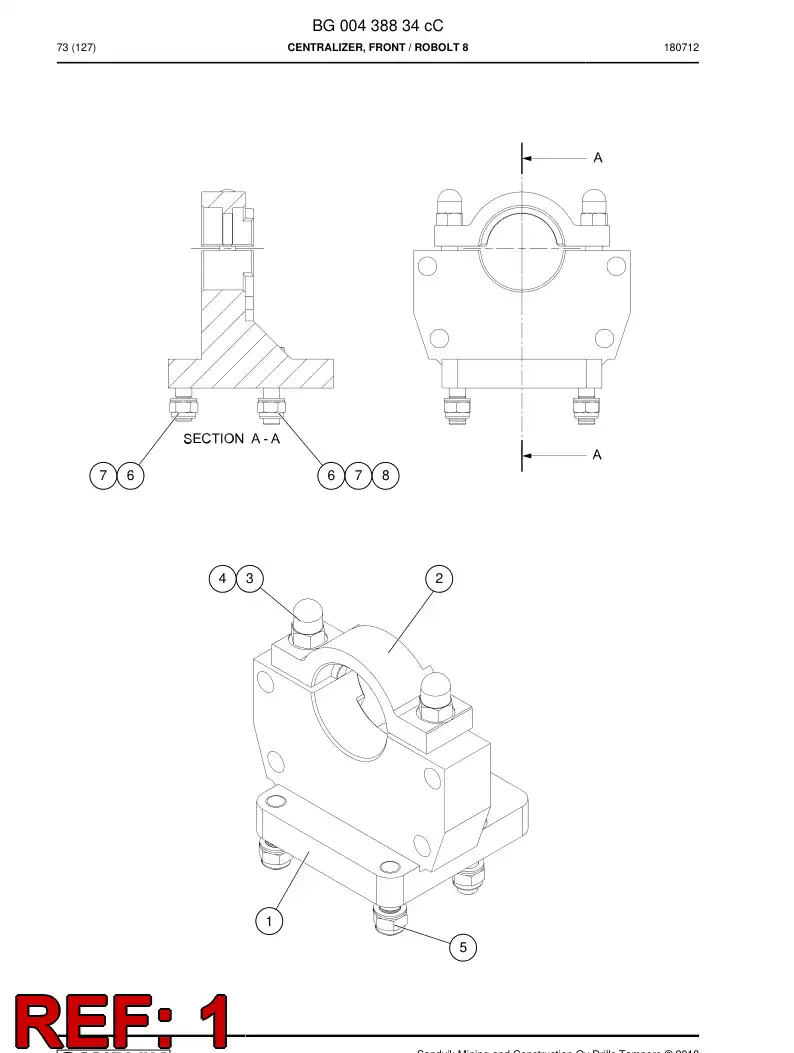 BG00439062a BG 004 390 62a Frame - Sandvik Technical Drawing