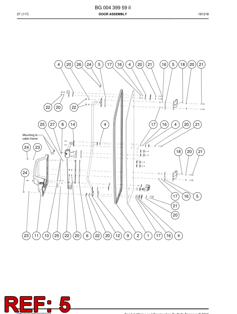 BG00439668c BG 004 396 68c Seal, Rubber - Sandvik Technical Drawing