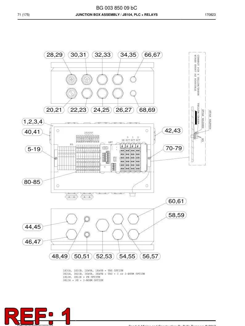BG00439729a BG 004 397 29a Enclosure, Stainless Steel - Sandvik Technical Drawing