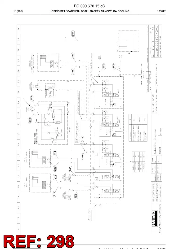 BG00439895a BG 004 398 95a Hose Assembly, Hydraulic - Sandvik Technical Drawing
