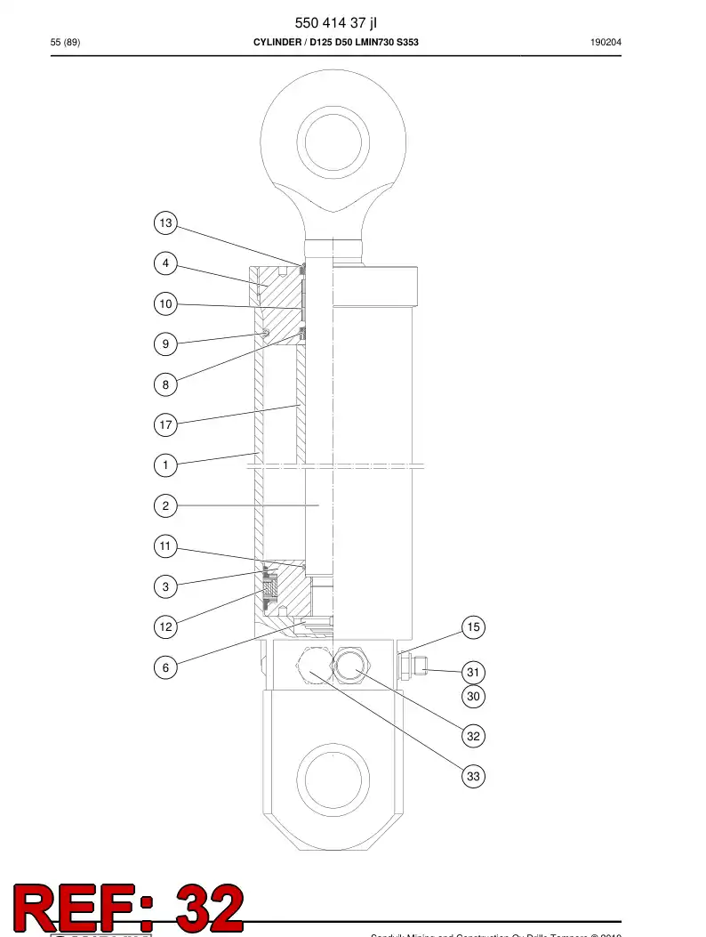 BG00441440b BG 004 414 40b VLVULA, SOBRE O CENTRO - Sandvik Technical Drawing