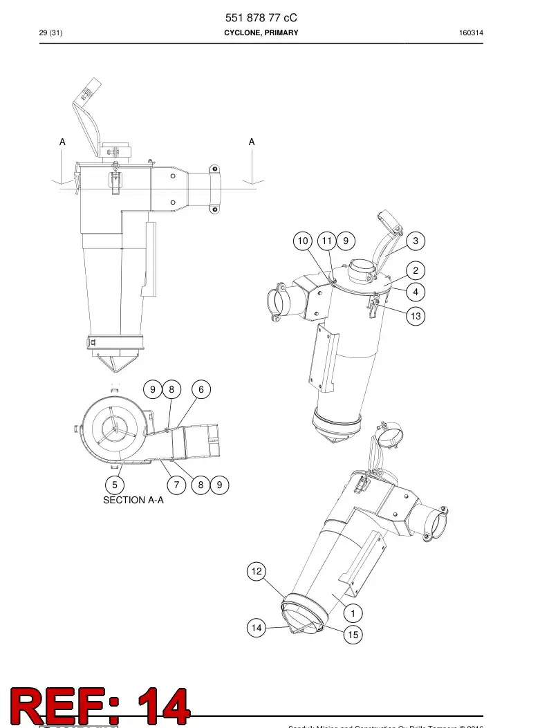 BG00441566a BG 004 415 66a Spider - Sandvik Technical Drawing
