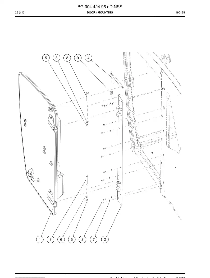 BG00442496d BG 004 424 96d Door - Sandvik Technical Drawing