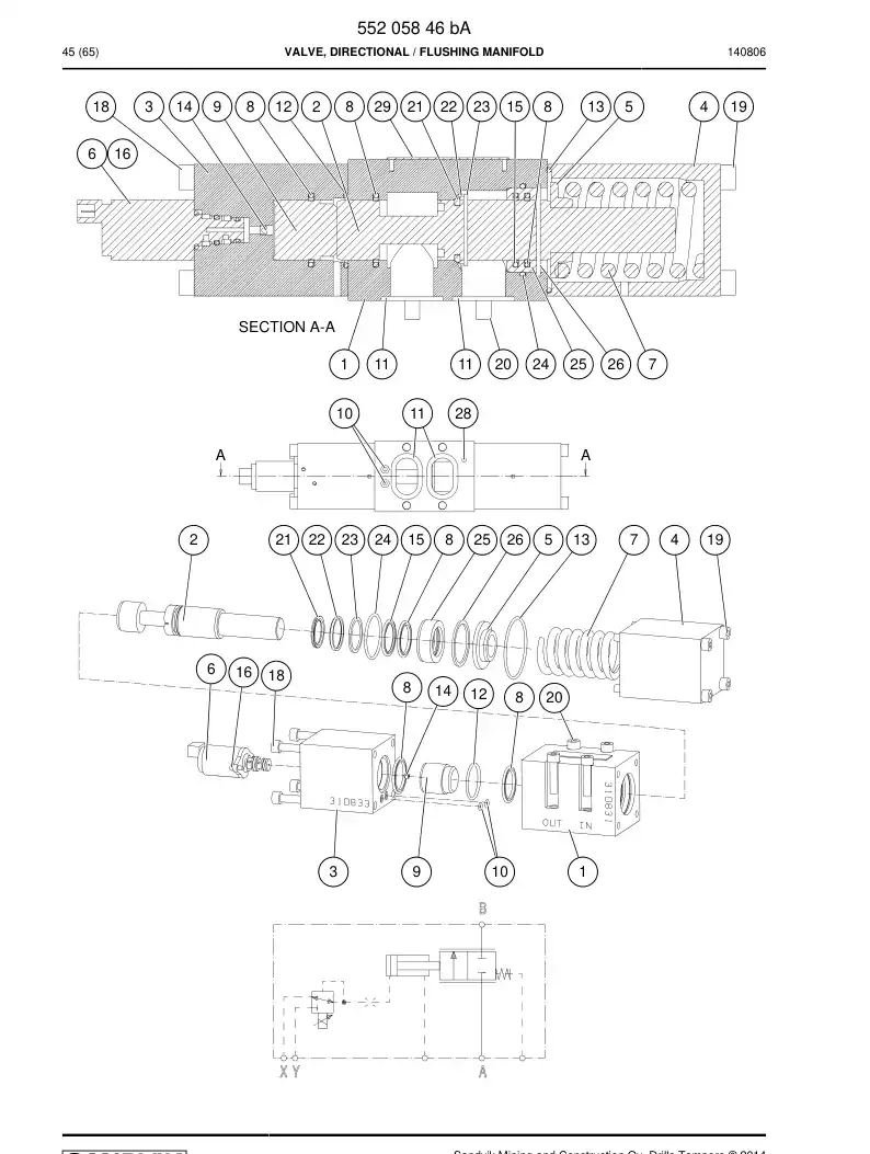 BG00443588a BG 004 435 88a Ring, Retainer - Sandvik Technical Drawing
