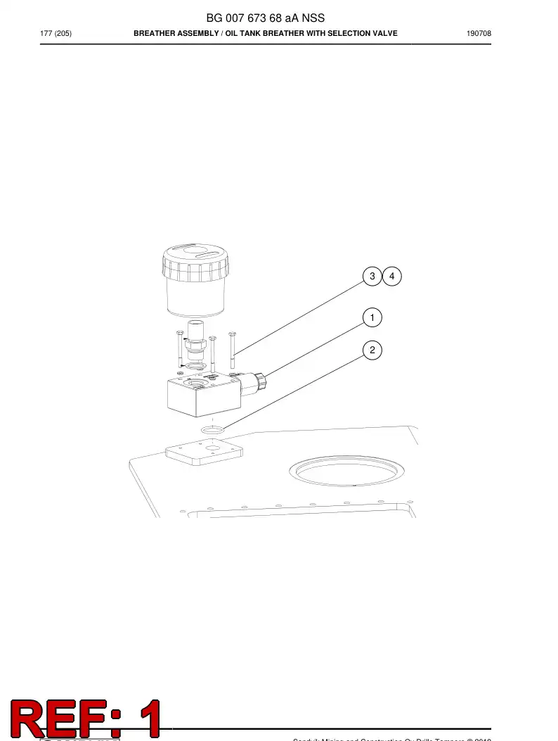 BG00444861a BG 004 448 61a Block, Valve - Sandvik Technical Drawing