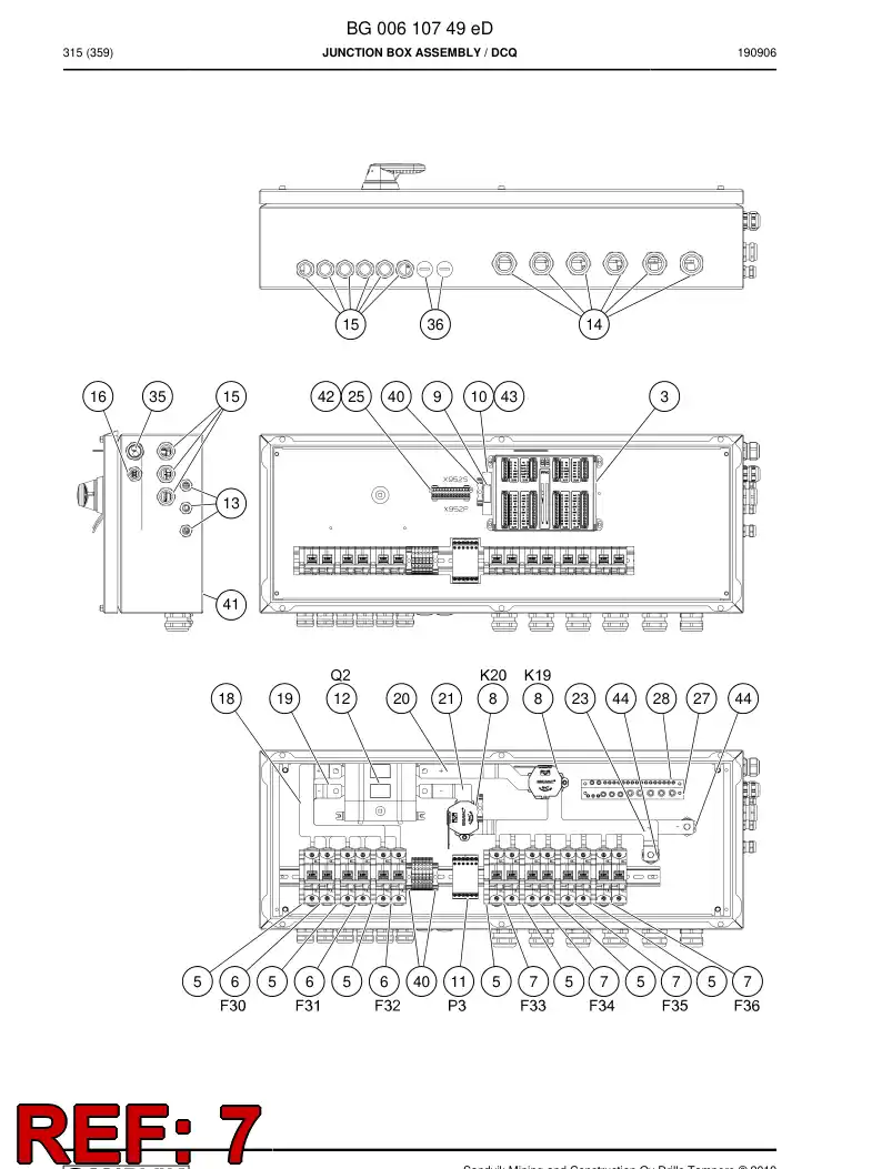BG00446180b BG 004 461 80b Circuit Breaker - Sandvik Technical Drawing