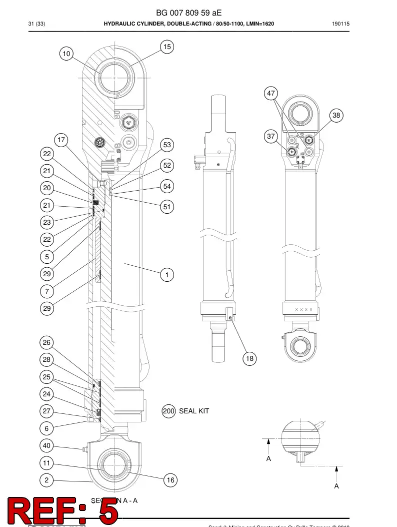 BG00449063a BG 004 490 63a PISTON - Sandvik Technical Drawing