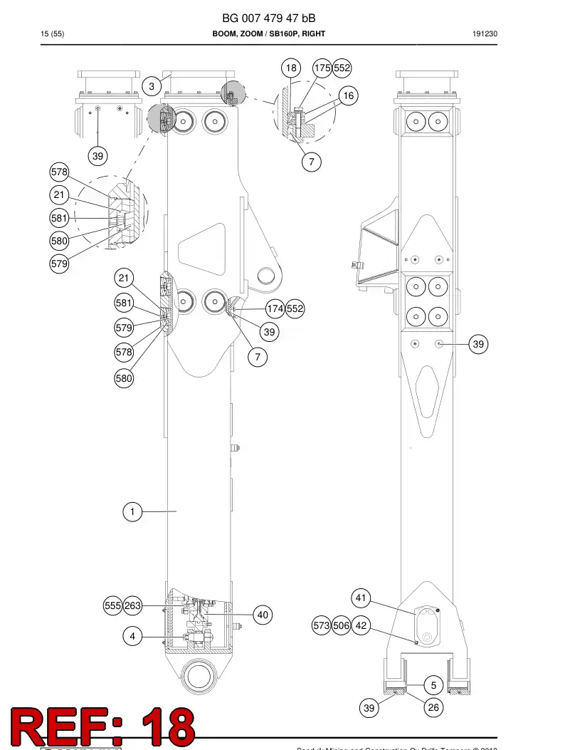 BG00449145a BG 004 491 45a Wiper - Sandvik Technical Drawing