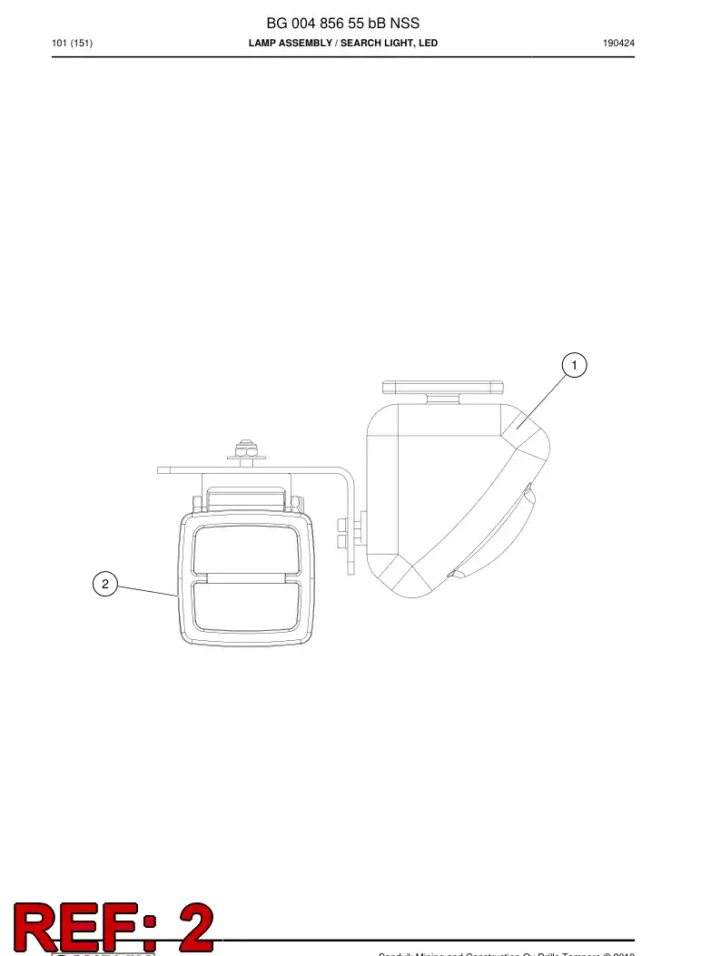 BG00449374a BG 004 493 74a Light, Led - Sandvik Technical Drawing