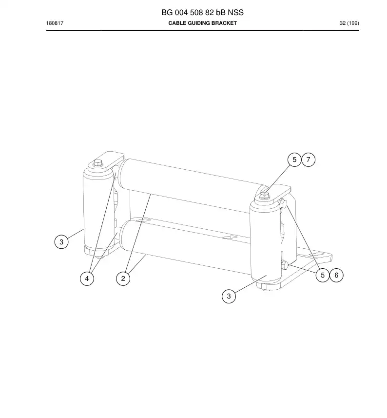 BG00450882b BG 004 508 82b Cable Guiding Bracket - Sandvik Technical Drawing