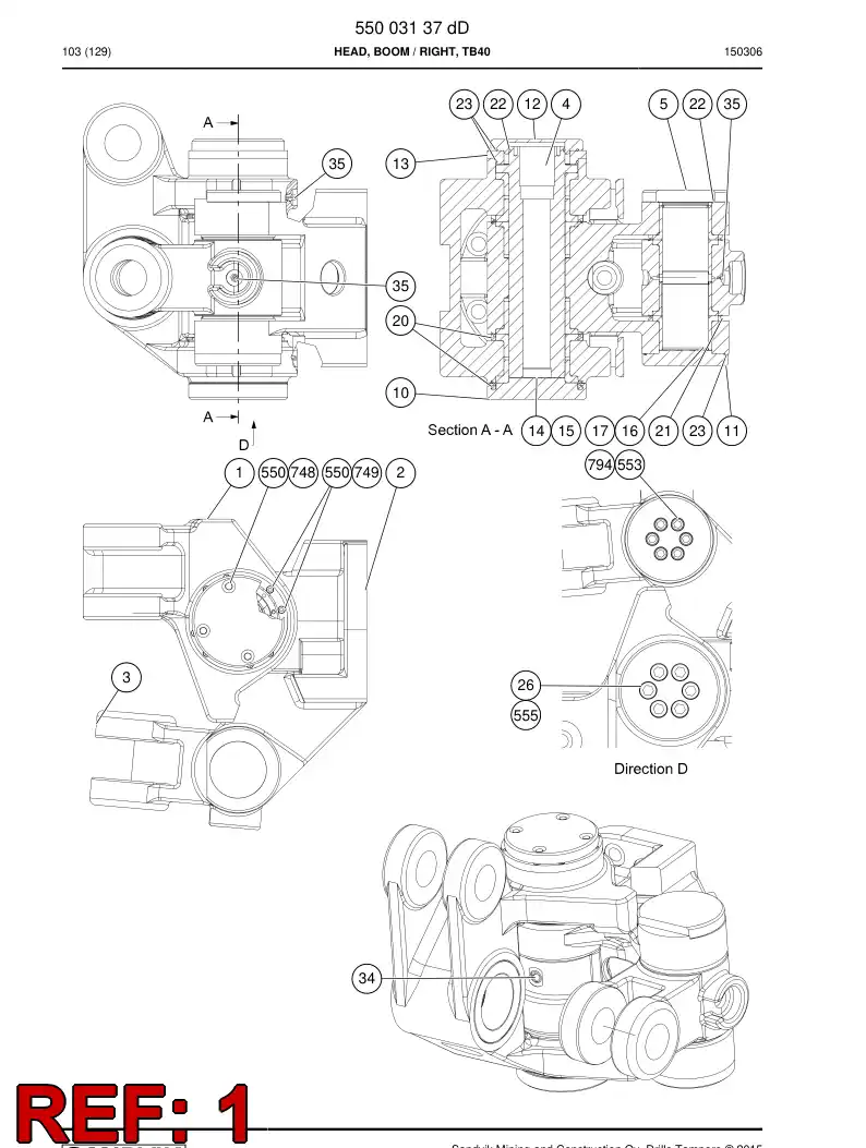 BG00457143a BG 004 571 43a Frame - Sandvik Technical Drawing