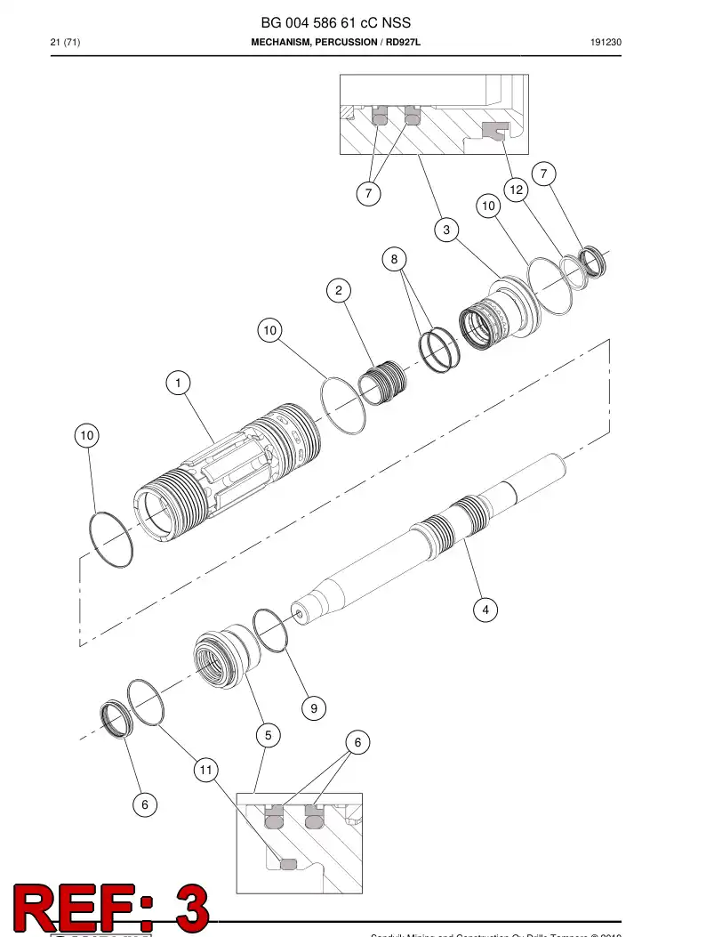 BG00458671c BG 004 586 71c Bearing - Sandvik Technical Drawing
